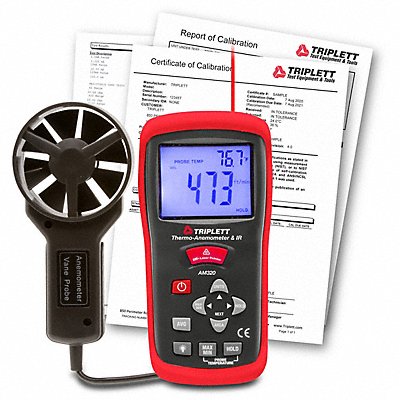 TRIPLETT AM320NIST Anemometer 80 to 5 906fpm 14 to 140F