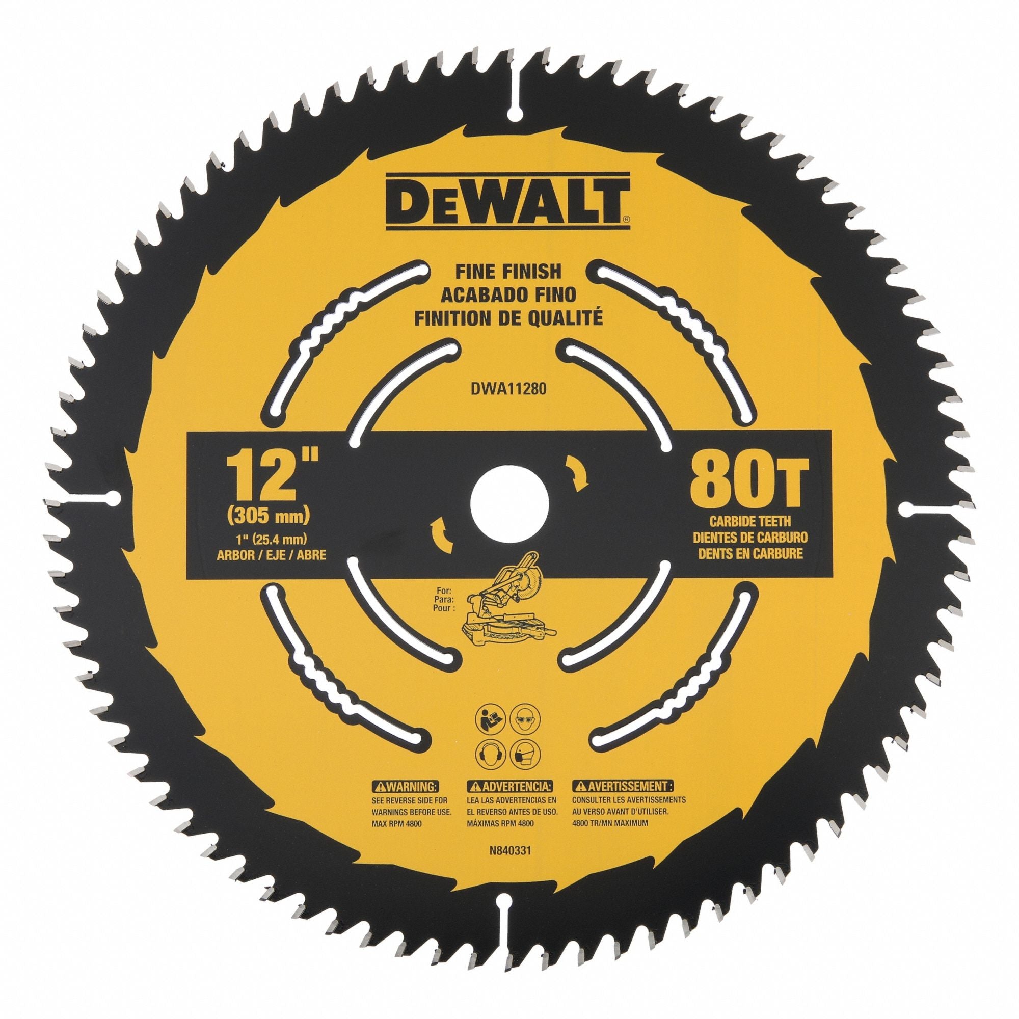 DEWALT DWA11280 Circular Saw Blades 12 in 80 Teeth