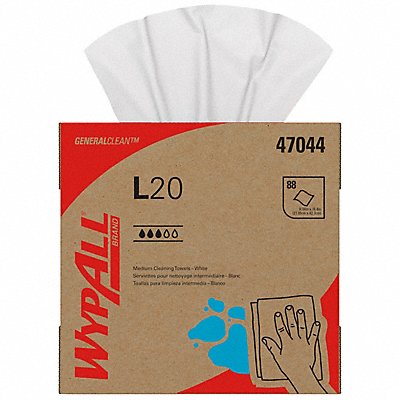 KIMBERLY-CLARK PROFESSIONAL 47044 Dry Wipe 880ct. Pop-Up Box White PK10