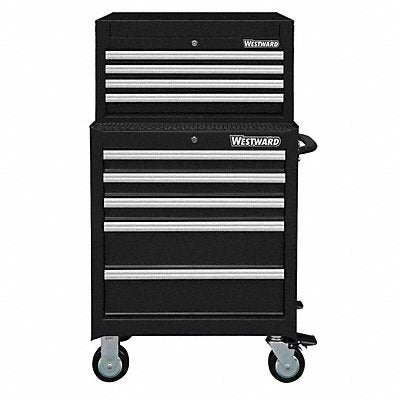 WESTWARD 7CX98 Black Light Duty Tool Chest/Cabinet Combo