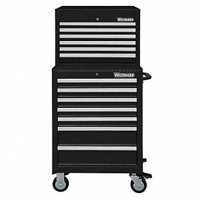 WESTWARD 7CY05 Black Light Duty Tool Chest/Cabinet Combo