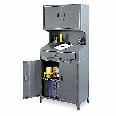 GRAINGER SW02010G CabinetHutch 72.5 x31.5 x21 Grey NonMbl