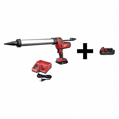 MILWAUKEE 264221CT48111820 Caulk Gun with Additional Battery 18V