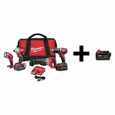 MILWAUKEE 26962400000000 Cordless Combo Kit 18.0 V 4 Tools 3 Batt