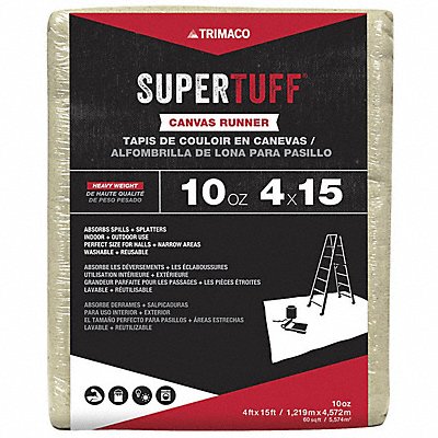 SUPERTUFF 51128 Drop Cloth 32 mil Cotton Canvas 15 ft L