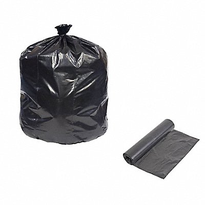GRAINGER 803ZU6 Recycled Plastic Garbage Bags Black PK200