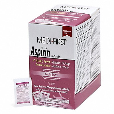MEDI-FIRST 80513 Aspirin Pain/Fever Reducer 325mg PK500
