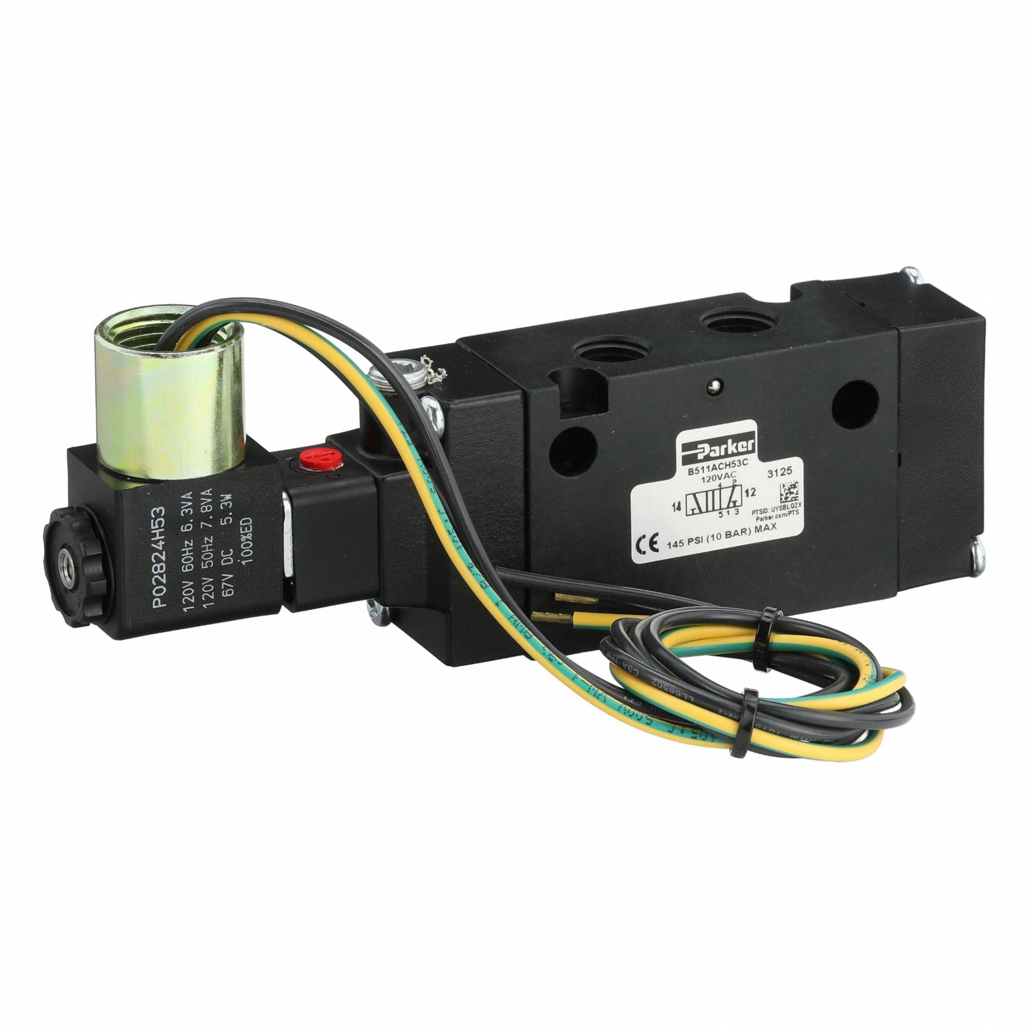 PARKER B511ACH53C Solenoid Air Con Valve Four-Way 145 psi