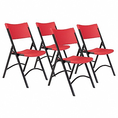 NATIONAL PUBLIC SEATING 640 Red Plastic folding chairs PK4