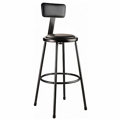 NATIONAL PUBLIC SEATING 6430B10 Black Vinyl Stool Back 30 Stationary