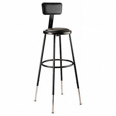 NATIONAL PUBLIC SEATING 6430HB10 Blk Vinyl Stool Back 31-39 H Stationary