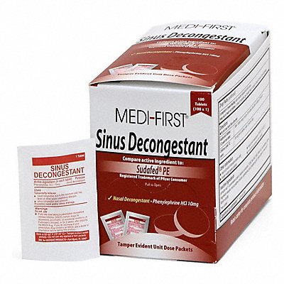 MEDI-FIRST 80933 Sinus/Allergy Reliever 10mg PK100