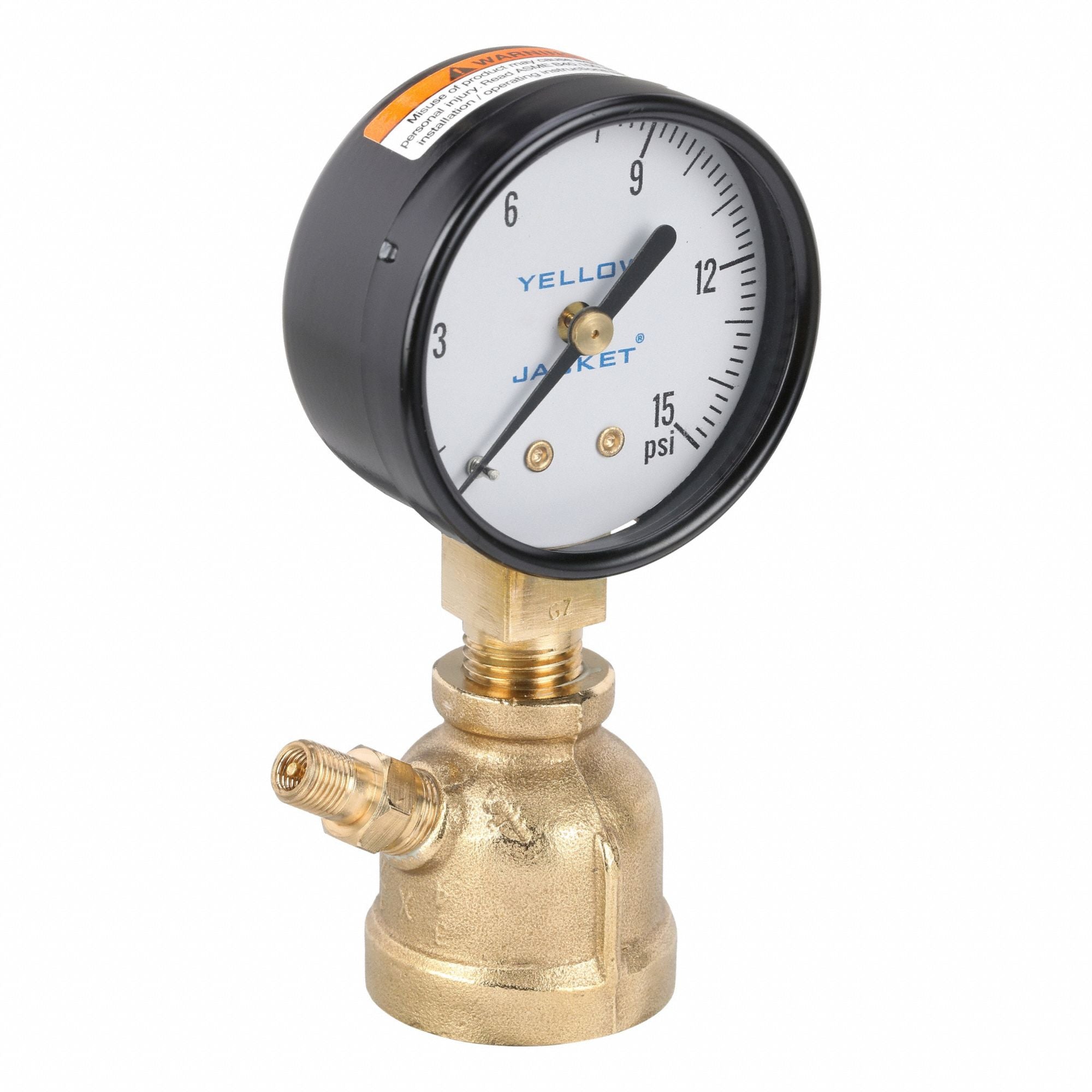 YELLOW JACKET 78077 Gas Pressure Test Kit 7 in Case D.