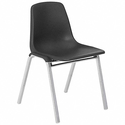 NATIONAL PUBLIC SEATING 8110 Shell Stacking Chair Poly Black PK4
