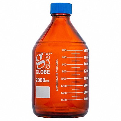 GLOBE SCIENTIFIC 8112000 Bottle 160 mm H Amber 136 mm Dia PK10