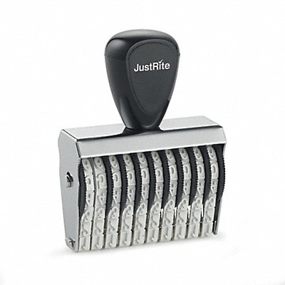 JUSTRITE 49044 Numbering Stamp NBR 2-1/2 in Overall L