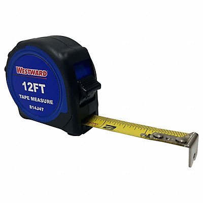 WESTWARD 814J47 Tape Measure 5/8 x12 ft Steel Yellow