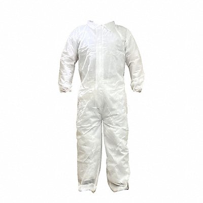 CONDOR 817LF6 Collared Coveralls S White Bulk PK25