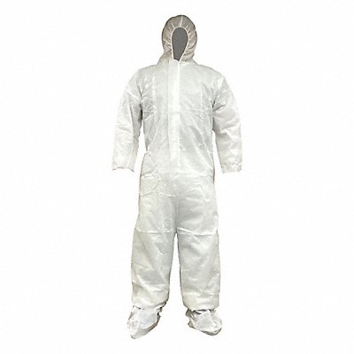 CONDOR 817LF9 Hooded Coveralls S White Bulk PK25