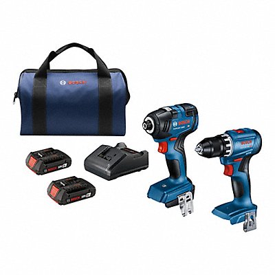 BOSCH GXL18V27B22 Impact/Drill Drivers Kit w/2Batt 2.0 Ah