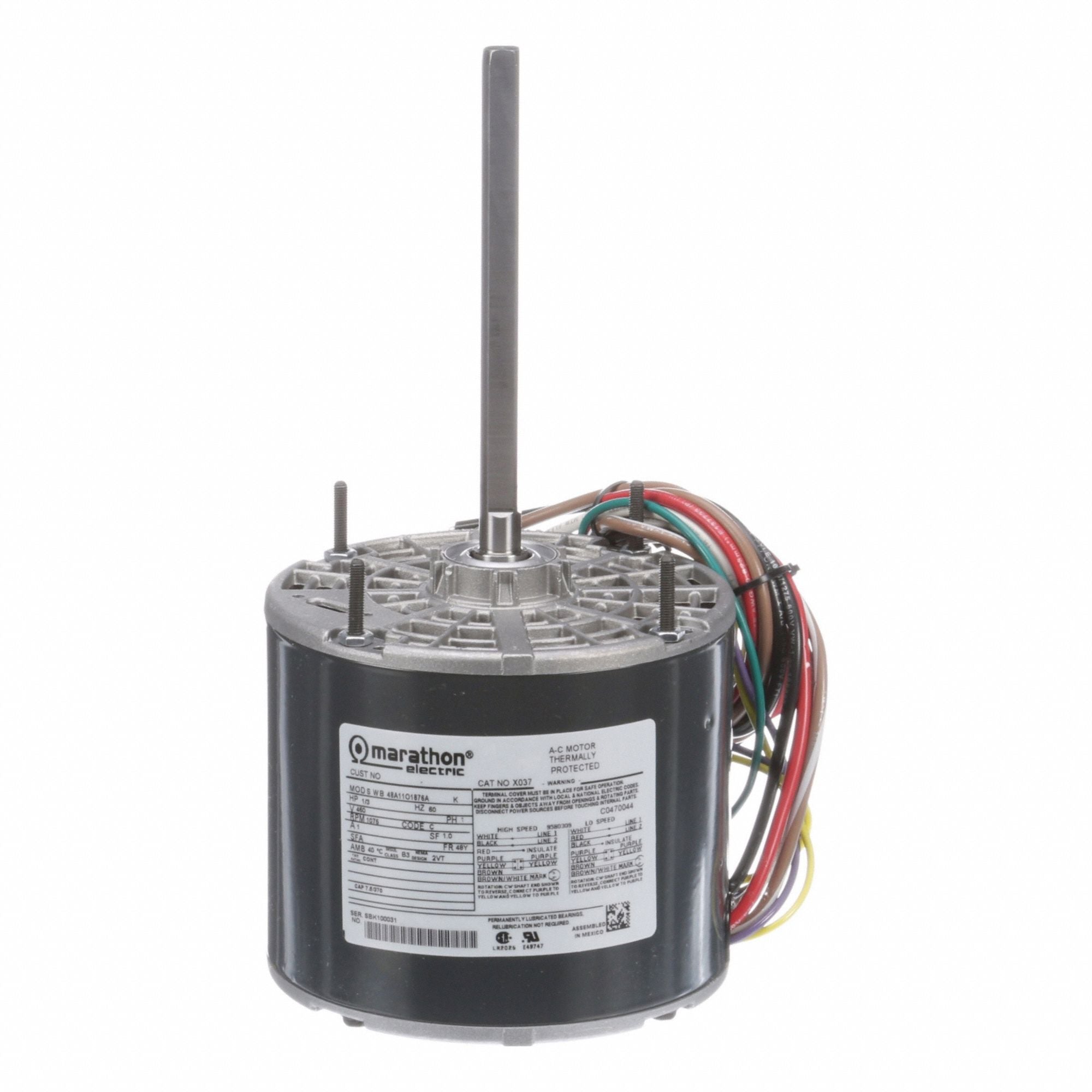 MARATHON MOTORS 048A11O1876 Direct Drive Blower Motor 460V