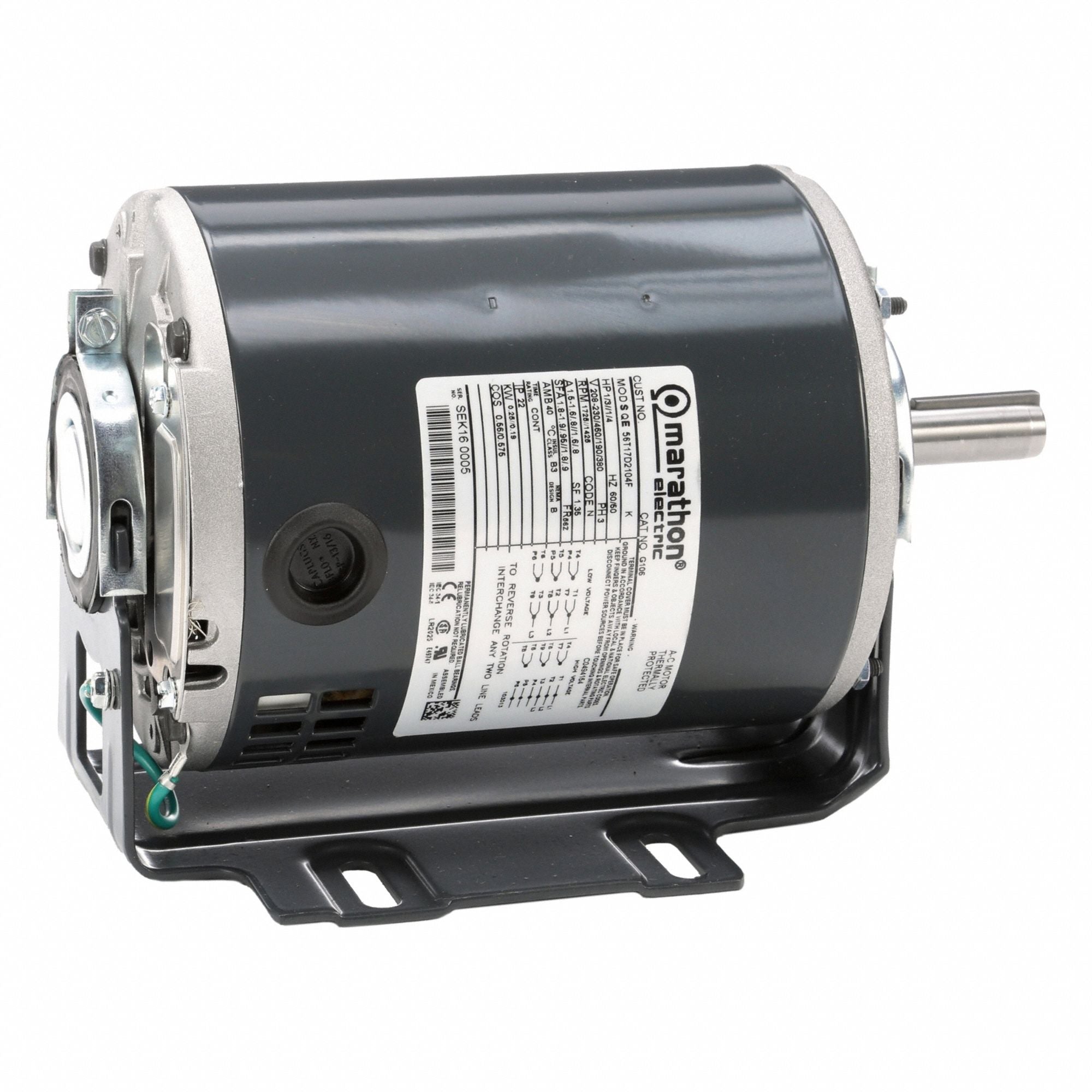 MARATHON MOTORS 056T17D2104 Direct Drive Blower Motor 60/50 Hz