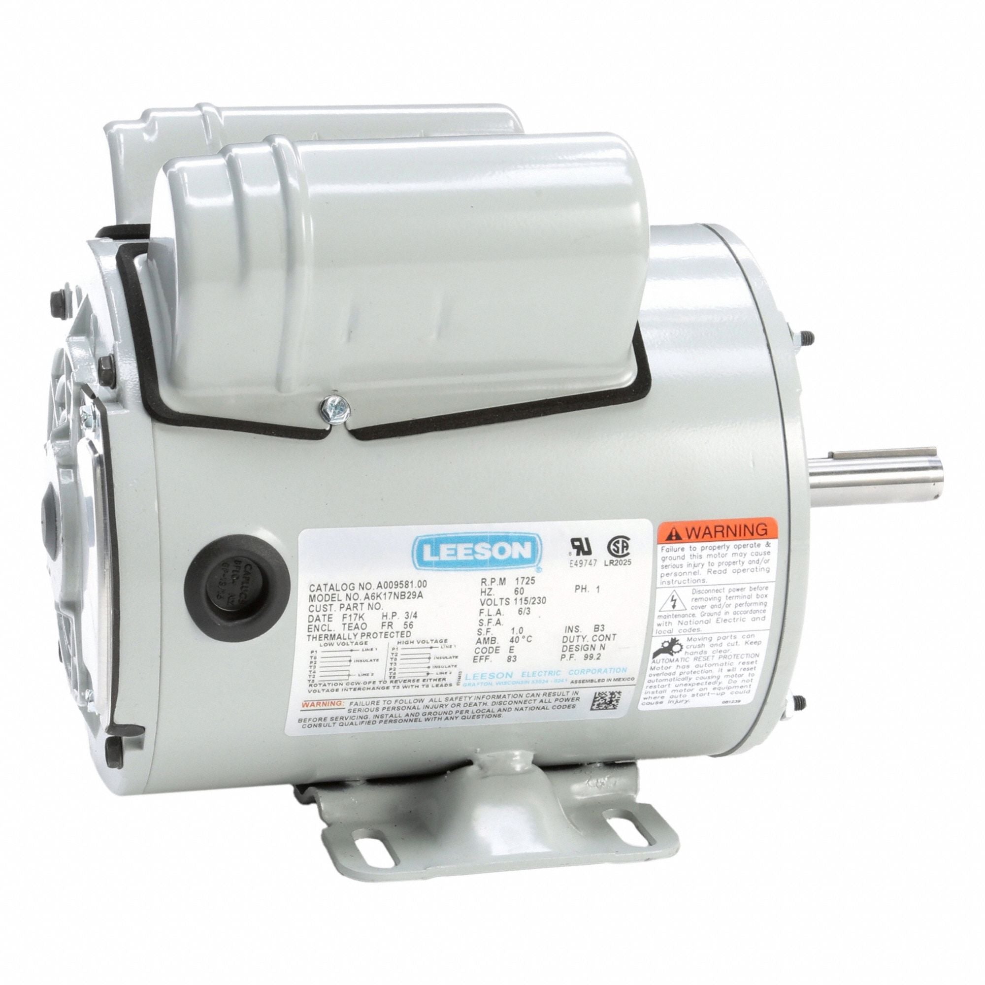 LESSON A00958100 Farm Duty Motor Farm Duty 115/230V AC