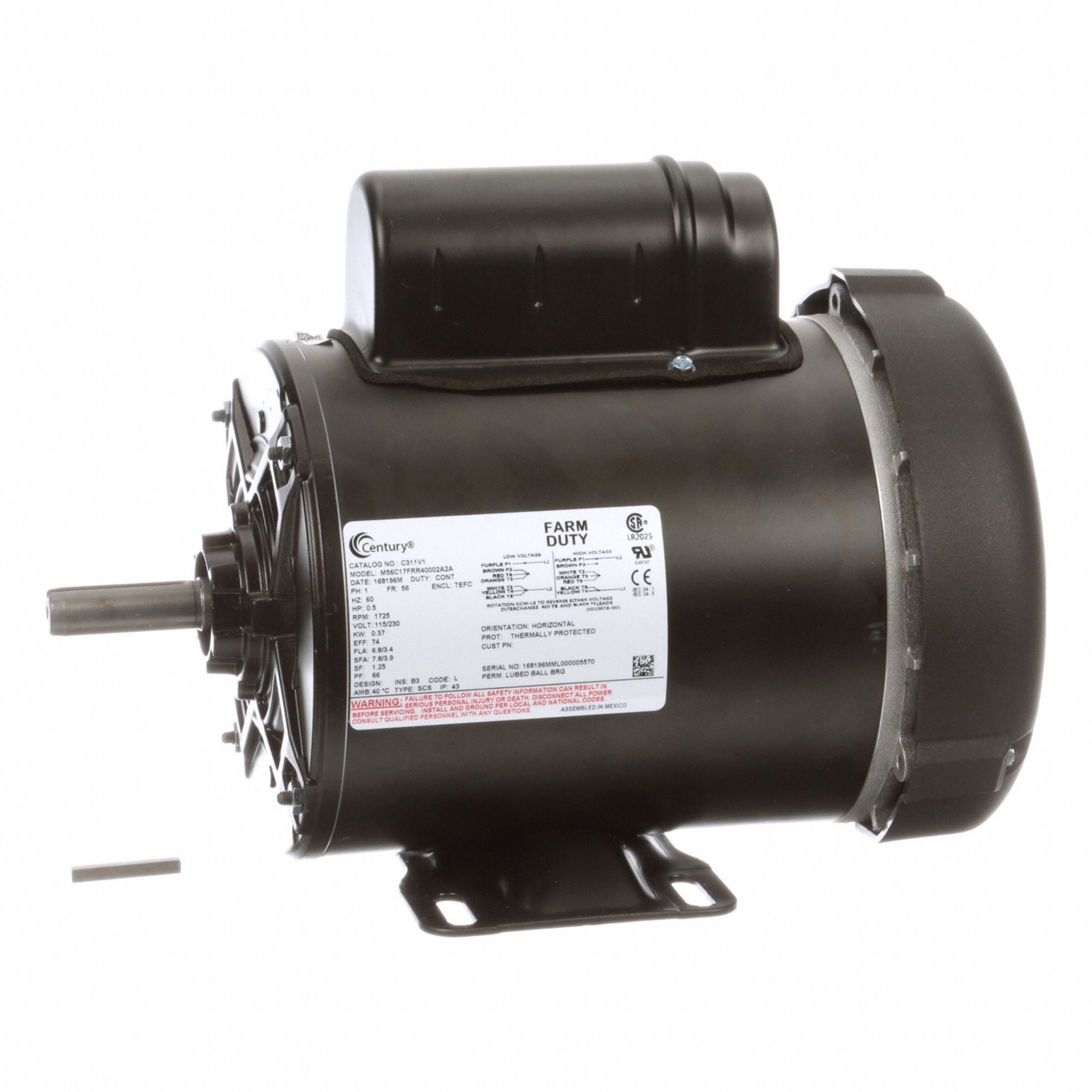 CENTURY C311V1 Farm Duty Motor Farm Duty 115/230V AC