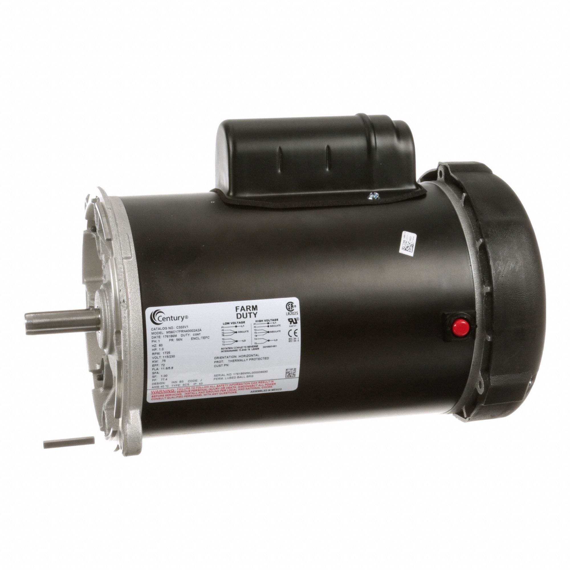 CENTURY C333V1 Farm Duty Motor Farm Duty 115/230V AC
