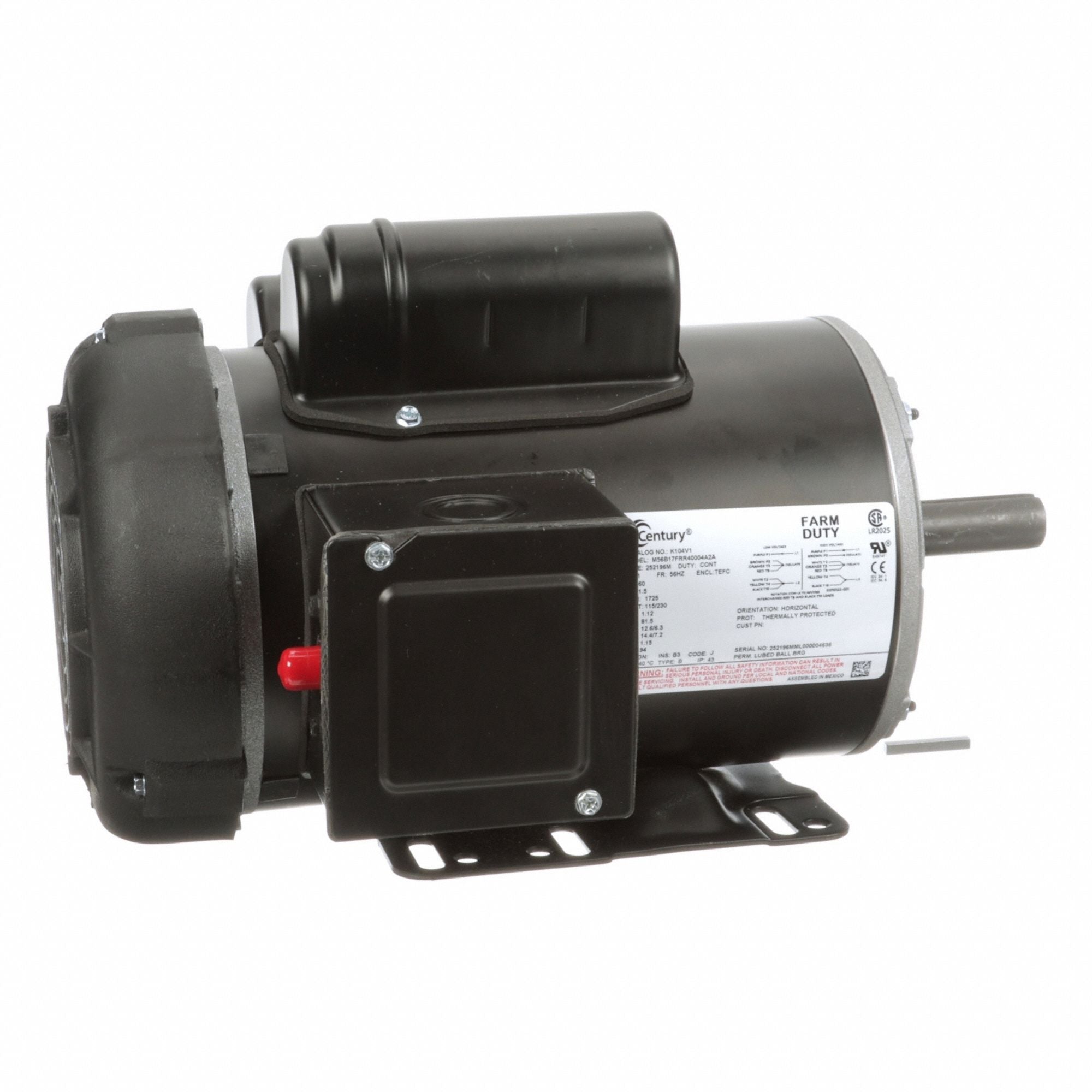 CENTURY K104V1 Farm Duty Motor Farm Duty 115/230V AC