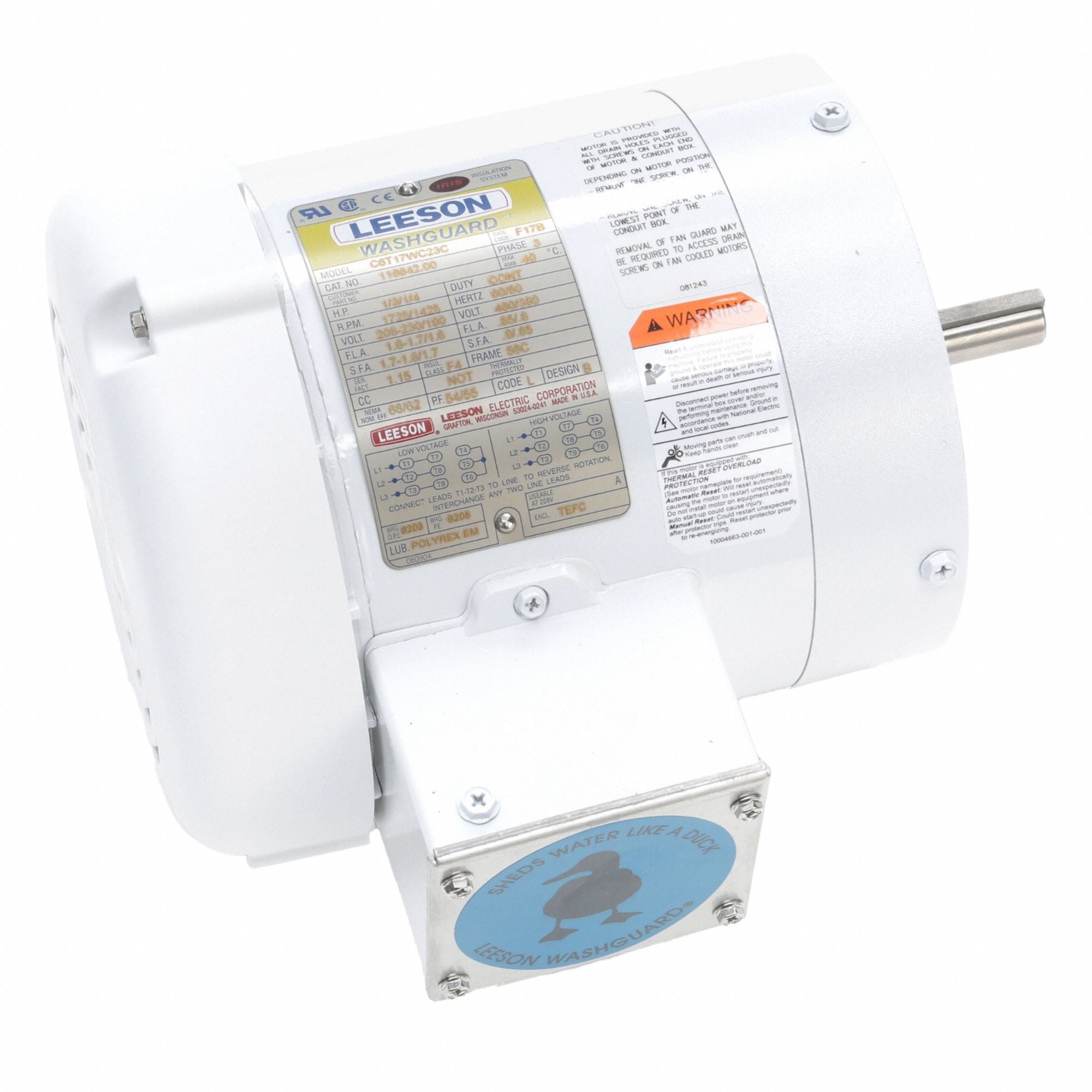 LESSON 11664200 Washdown Motor 230/460V AC 10 3/8 L