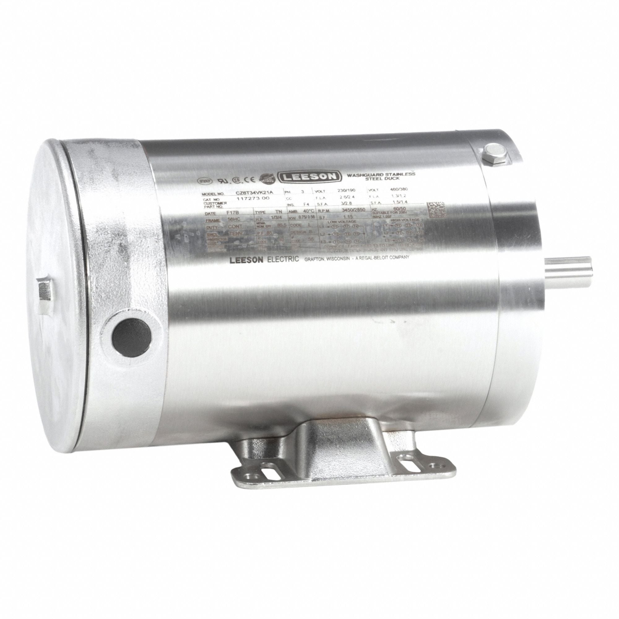 LESSON 11727300 Washdown Motor 230/460V AC 13 1/4 L
