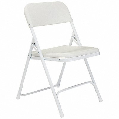 NATIONAL PUBLIC SEATING 821 Folding Chair Plastic White PK4
