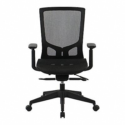 GRAINGER 830KL3 Office Chair Adj Arm Black Petite 275 lb