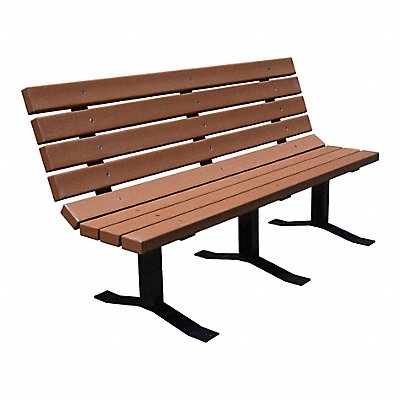 GRAINGER 830KM4 Outdoor Bench Brown Plastic Plank 72 L