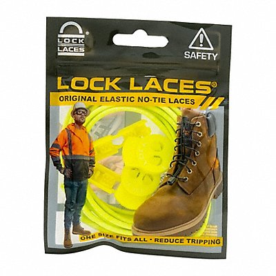 LOCK LACES YEL72 Safety Boot Laces Neon Yellow 72 L PR