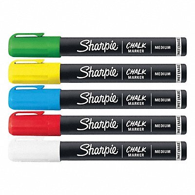 SHARPIE 2103011 Chalk Marker Assorted Capped PK5
