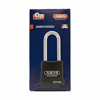 ABUS 83WP53HB63KA Keyed Padlock 7/8 in Rectangle Black