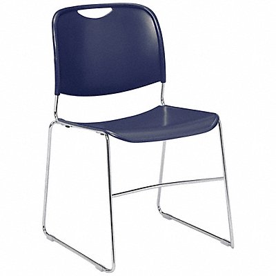 NATIONAL PUBLIC SEATING 8505 Stacking Chair Poly Navy Blue PK4