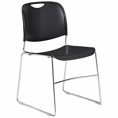 NATIONAL PUBLIC SEATING 8510 Stacking Chair Poly Navy Black PK4