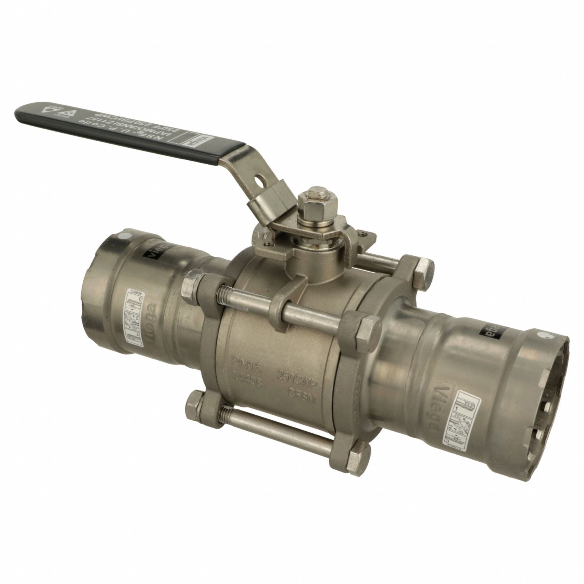 VIEGA MEGAPRESS 86425 Manual 2-Way Ball Valve Press 316 SS