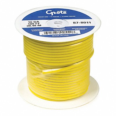GROTE 875211 Automotive Cable 10 AWG Yellow 100 ft
