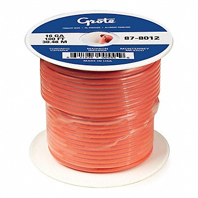 GROTE 875212 Automotive Cable 10 AWG Orange 100 ft