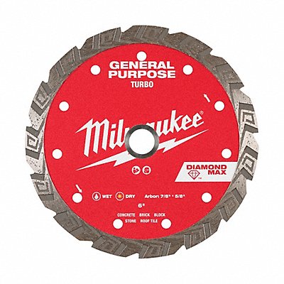 MILWAUKEE 49939106 Diamond Saw Blade Diam 6 Arbor 7/8