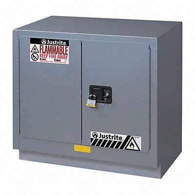 JUSTRITE 883624 Cabinet 23 gal Flammable Silver
