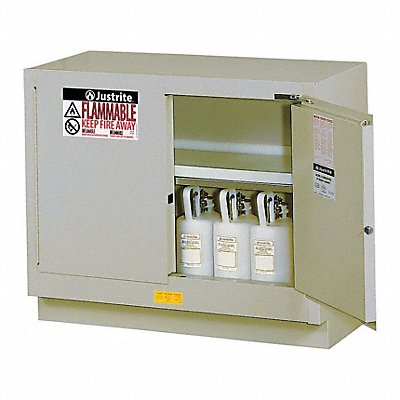 JUSTRITE 884824 Cabinet 31 gal Flammable Silver
