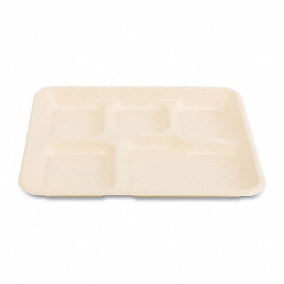 BOARDWALK TL15TBWNPFA Disposable Food Tray Tan 5 Compartments