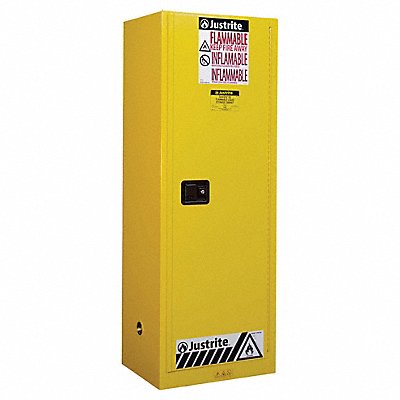 JUSTRITE 892210 Hazmat Storage Cabinet Yellow Steel