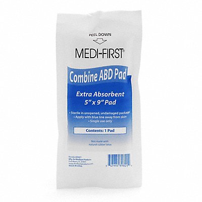 MEDI-FIRST 89801 Trauma Dressing White 9 L 5 W
