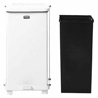 RUBBERMAID COMMERCIAL PRODUCTS FGST40EPLWH STEP CAN DEFENDERS SQ 95L/25G WHITE